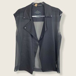 All Saints Sheer Open Front Cardigan Sleeveless